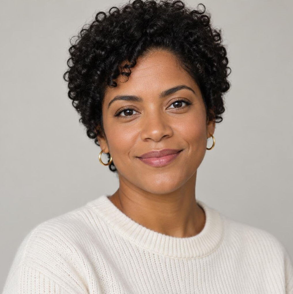 Portrait of a young woman with a calm smile