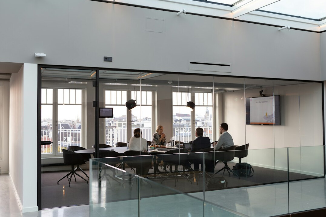 group discussion in meeting room