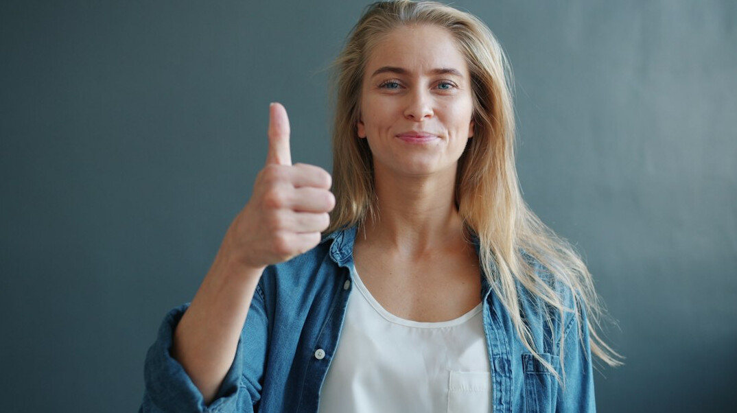 woman using hand gestures